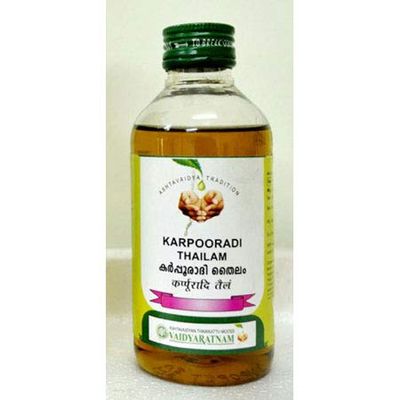 Vaidyaratnam Karpoora Thailam 200 ml (Pack of 2)| Ayurvedic Products | Ayurveda Products | Vaidyaratnam Products