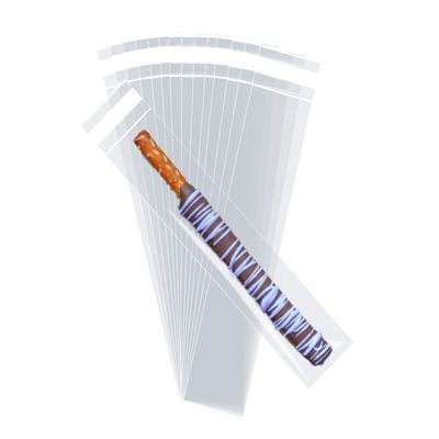 Clear Self Sealing Cellophane Bags 2" x 10" Cookie Bags 100 Pack for Bakery, Cookies, Pretzel, Gifts and Treats (2"x10")