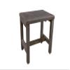 CoastalVogue 18 Inch Gray Waterproof Teak Wood Shower Bench Stool Seat Chair for Inside Shower Provides Safety, Storage, and Organization for Bathroom Accessories view 1