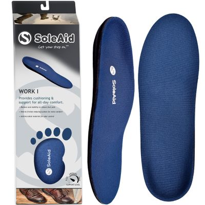 Soleaid Work I Insoles Semi-Flex Arch Support Insert for Mild Pronation & Plantar Fasciitis - Anti-Fatigue Comfort Insole for Balanced Walking and Standing Support (Men 10-10.5 / Women 12-12.5)