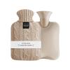 OliviaLiving Hot Water Bag Hot Water Bottle 2 Liters Heat Up and Refreezable Hot Cold Pack with Knit Cover for Pain Relief Hot Cold Therapy Khaki view 1