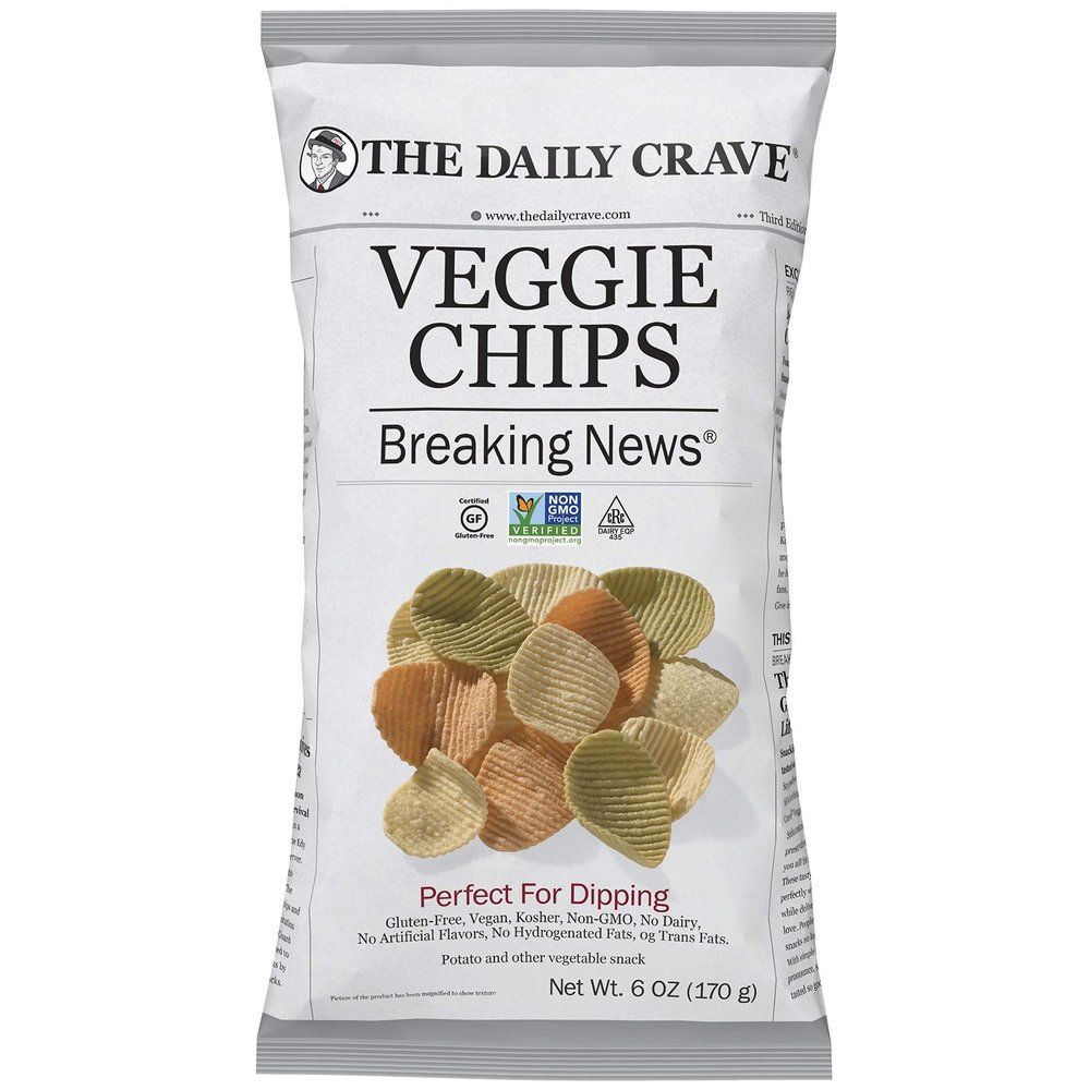 The Daily Crave Veggie Chips - Perfect For Dipping - Case of 8-6 oz