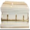 Beautiful White/Gold Casket Gold Hardware White Interior view 2