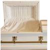 Beautiful White/Gold Casket Gold Hardware White Interior view 3