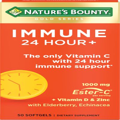 Nature's Bounty Immune 24 Hour +, 2 Softgels per Day, 50 Count