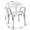 RTY-BY Economy Shower Chairs for The Elderly or Disabled with Arms and Back - Adjustable Shower Bench, Bariatric Rated Bath Seat for Larger Users, 150kg Capacity, Blue view 2