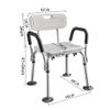 RTY-BY Economy Shower Chairs for The Elderly or Disabled with Arms and Back - Adjustable Shower Bench, Bariatric Rated Bath Seat for Larger Users, Max. 150kg view 2