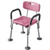 RTY-BY Shower Chairs Bathroom Stools for The Elderly or Disabled with Armrest and Back | Shower Seat Adjustable Height | Bariatric Rated Bath Bench, Plastic Seat, Pink view 1