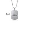 Bling Jewelry Blood Thinner Medical Identification ID Dog Tag Pendant Necklace Men Stainless Steel Small Custom Engraved view 2