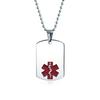 Bling Jewelry Diabetes On Insulin Medical Identification ID Dog Tag Pendant Necklace for Men Women Small Custom Engraved view 1