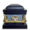 Beautiful Two Toned Blue Casket/Gold Hardware/White Interior view 1