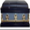 Beautiful Two Toned Blue Casket/Gold Hardware/White Interior view 2