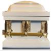 Beautiful White/Blue Casket with Gold Hardware view 1