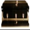 Beautiful Black/Gold Casket Gold Hardware White Interior view 2