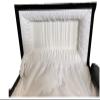 Beautiful Black/Gold Casket Gold Hardware White Interior view 3