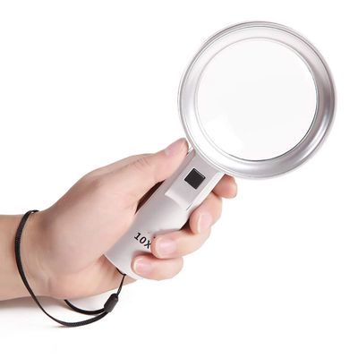 10X Magnifying Glass LED Large Handheld Mode Reading for Seniors Low Vision Books Pages Magazines Newspapers Maps Jewelry