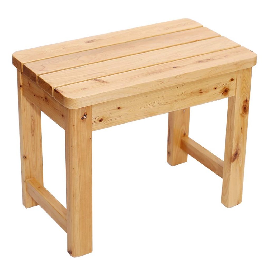 Shower/Bath Stools Wooden Shower Seat Bathroom Bench Curved Design Waterproof Wood Bathtub Spa Chair for the Elderly Disabled Anti-Slip Heavy Duty Change Shoes Stool Foot Rest ( Size : 503040cm )