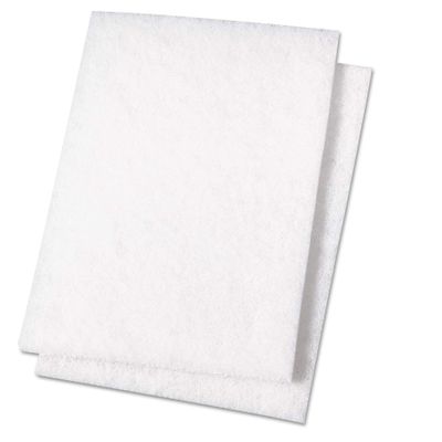 Premiere Pads PAD Light Duty Scouring Pad, 9" Length by 6" Width, White (Case of 60)
