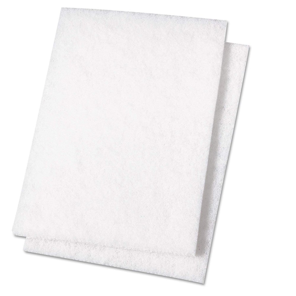 Premiere Pads PAD Light Duty Scouring Pad, 9" Length by 6" Width, White (Case of 60)