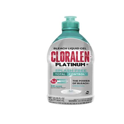 Cloralen Platinum Splash Free Bleach Liquid Gel, 20.29 fl oz
