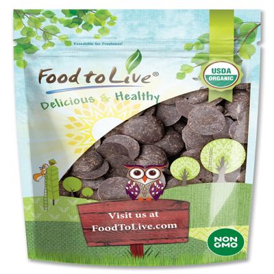 Food to Live Organic Cacao Paste, 1 Pound - Non-GMO Cacao Liquor, Kibbled, Chopped Wafers Bars, Pure, Unfiltered, Unrefined, Keto, Vegan, Bulk, Rich in Dietary Fiber, Copper, Manganese, Sirtfood