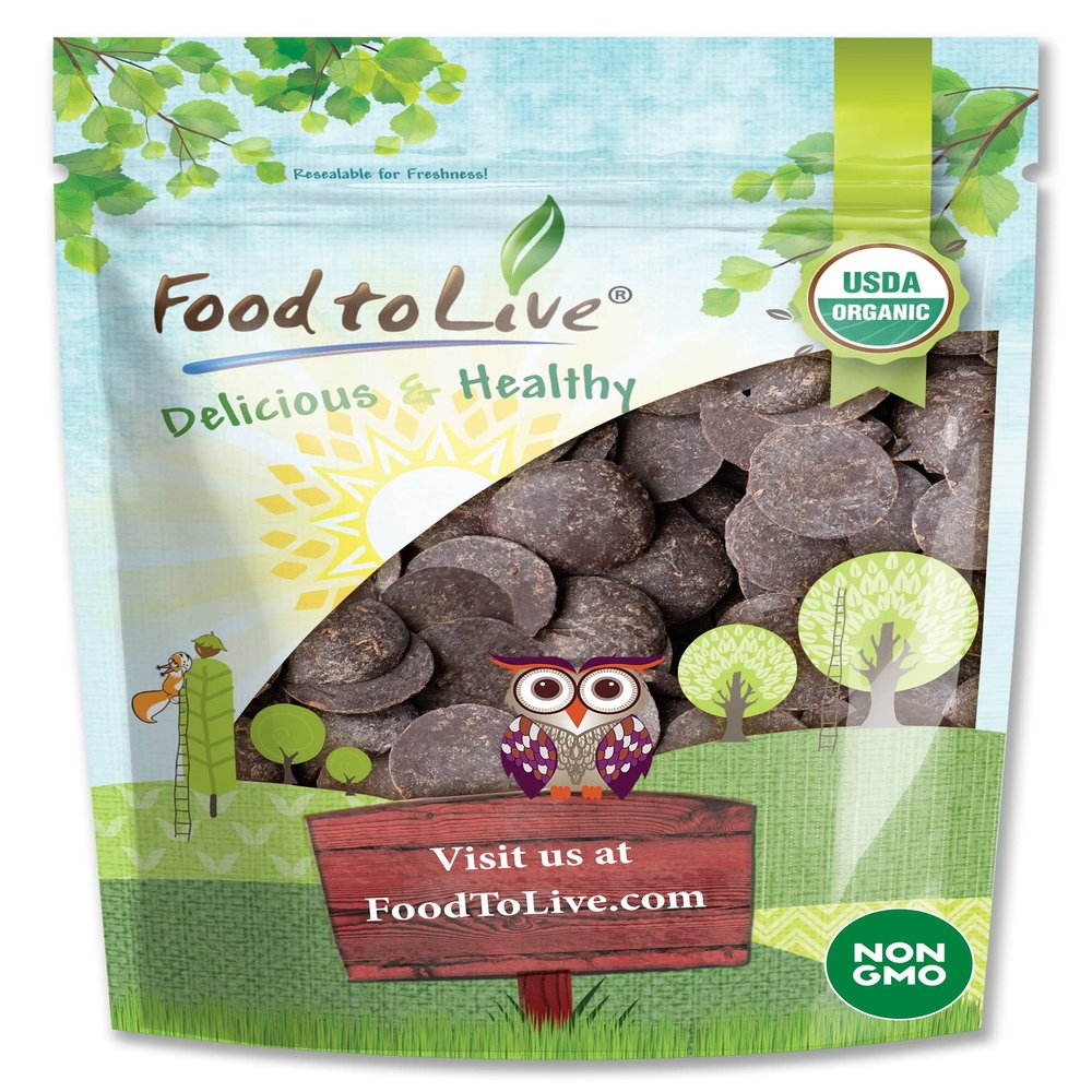 Food to Live Organic Cacao Paste, 1 Pound - Non-GMO Cacao Liquor, Kibbled, Chopped Wafers Bars, Pure, Unfiltered, Unrefined, Keto, Vegan, Bulk, Rich in Dietary Fiber, Copper, Manganese, Sirtfood