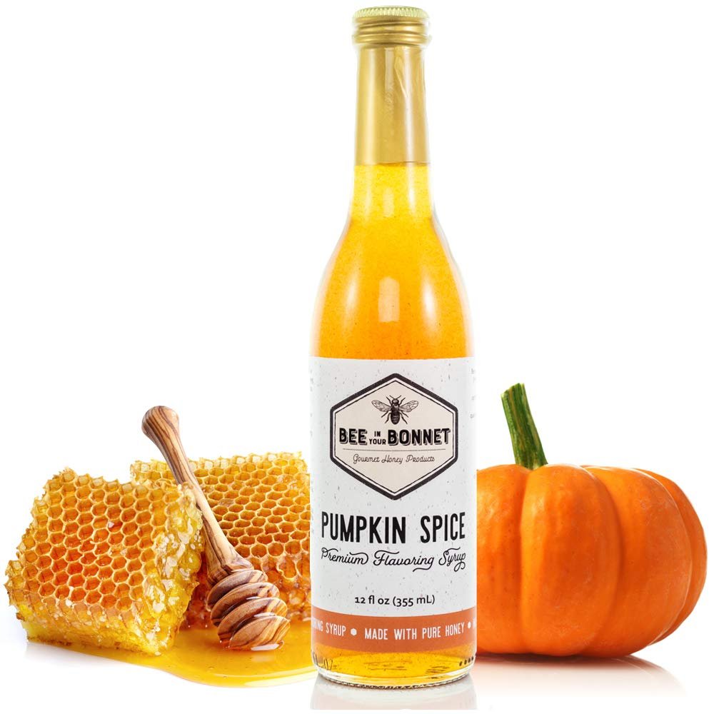 Bee in Your Bonnet Premium Flavoring Syrup - Made with Real Honey & Natural Ingredients - Perfect for Coffee Flavoring, Cocktails & Drinks - Pumpkin Spice Flavoring - 355ml / 12 Ounce Bottle