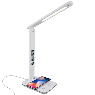 Theralite Carex Radiance Bright Light Therapy Sun Lamp, 10000 LUX Therapy Lamp, LED Bright White Light with Adjustable Brightness, Alarm Clock, Wireless Charging Station, USB Port, White