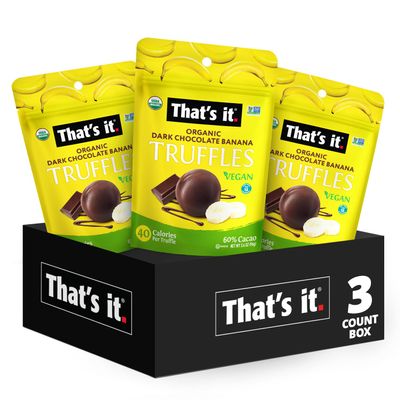 That's it Organic Dark Chocolate & Banana Truffles. 100% Plant-Based, Vegan, Gluten-Free, All Natural (3 Pack)