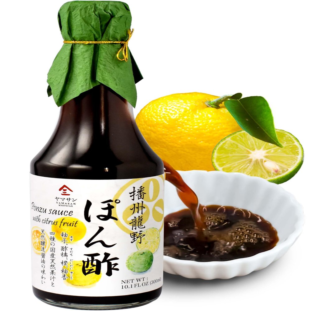 chaganju Ponzu Sauce (yuzu blend) Dressing Japanese Handmade, No chemical seasonings Non-GMO, Natural brewing, Ponzu and Soy Sauce, 300ml (10.14floz)