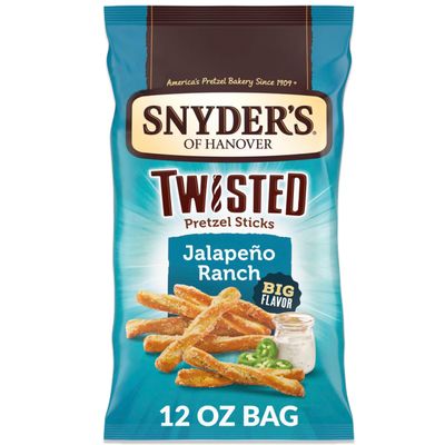Snyder's of Hanover, Jalapeno Ranch Twisted Pretzel Sticks, 12 Oz Bag (Pack of 12)