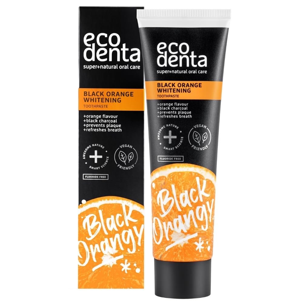 Activated Carbon Toothpaste Without Fluoride Black Toothpaste Black Whitening Toothpaste Orange Flavour 100 ml
