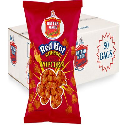 Better Made Special Cheese Flavored Popcorn - Case of 50 - .625oz Bags (RED HOT CHEESE)
