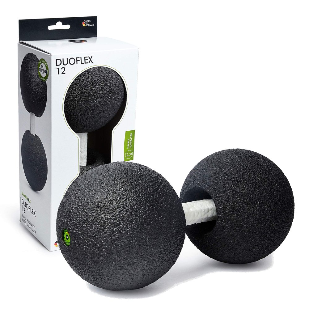 Blackroll DUOBALL 08 Double Massage Ball for Back, Neck, and Shoulders Compact Self-Massage Tool for Muscle Relaxation, Mobility & Recovery, Black, 6.3" x 3.2"