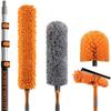 20 Foot High Reach Duster Kit with 4-12 ft Extension Pole // High Ceiling Dusting and Window Cleaning Kit with Telescopic Pole // Window Washer & Squeegee, Cobweb Duster, Fan Blade and Feather Dusters view 1