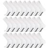 24 Pairs of Men's Extra Large Cotton Non-Skid Diabetic King Size Crew Socks, Non Binding Top Therapeutic Cotton Gripper Socks (White, Shoe Size 12-14.5 US) view 1