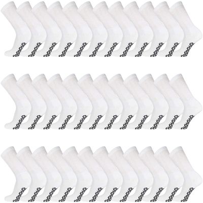 60 Pairs of Men's Cotton Non-Skid Diabetic Crew Socks, Non Binding Top Therapeutic Cotton Gripper Socks (White, Shoe Size 8-11 US)