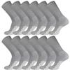 12 Pairs of Men's Extra Large Cotton Non-Skid Diabetic King Size Crew Socks, Non Binding Top Therapeutic Cotton Gripper Socks (Grey, Shoe Size 12-14.5 US) view 1