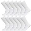 12 Pairs of Men's Extra Large Cotton Non-Skid Diabetic King Size Crew Socks, Non Binding Top Therapeutic Cotton Gripper Socks (White, Shoe Size 12-14.5 US) view 1