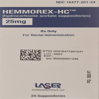 Laser Pharma HEMMOREX-HC 25 MG SUPPOSITORY (1 Suppository)