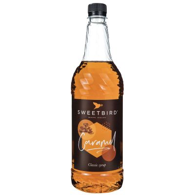 Sweetbird Caramel Flavored Sugar Free Syrup 1 Liter (Vegan, GMO Free, All Natural)
