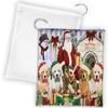 Happy Holidays Christmas Golden Retriever Dogs House Gathering Drawstring Laundry or Gift Bag LGB48048 view 1
