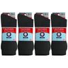 24 Pairs of Men's Extra Large Cotton Diabetic Neuropathy King Size Crew Socks (Black, Shoe Size 12-14.5 US) view 4