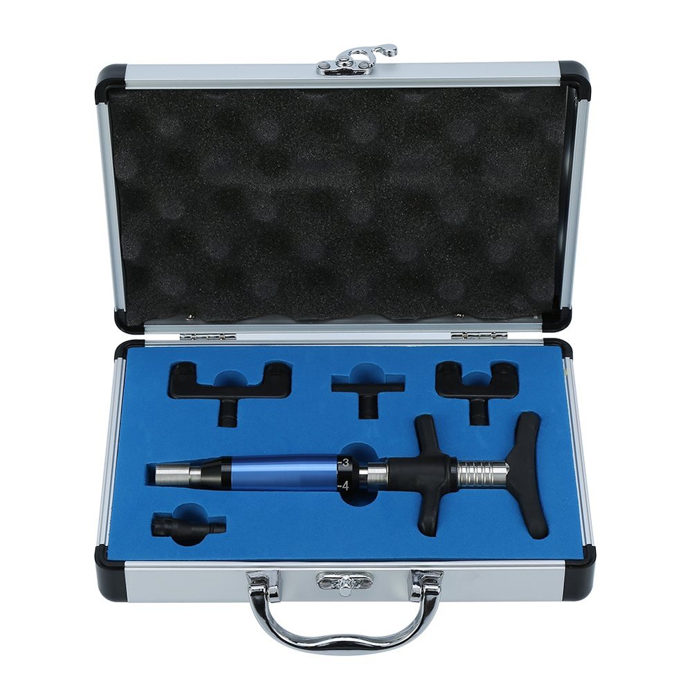 Chiropractic Adjusting Tool, 6 Levels Manual Spine Chiropractic Adjustment Correction Tool, Force Spine Adjusting Massager for Improve Joint Pain(4 Heads)
