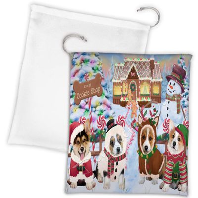 Doggie of the Day Holiday Gingerbread Cookie Corgi Dogs Shop Drawstring Laundry or Gift Bag LGB48591