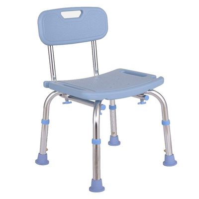 RTY-BY Shower Stool 150kg, Bath Seat with Backrest, Shower Chairs and Benches Bathtub Seat for Elderly, Senior, Handicap & Disabled, Adjustable Hight Non-Slip Design, Blue