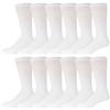 12 Pairs of Men's Cotton Diabetic Neuropathy Crew Socks (White, Shoe Size 8-11 US) view 1