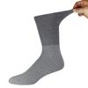 12 Pairs of Men's Cotton Diabetic Neuropathy Crew Socks (Grey, Shoe Size 8-11 US) view 3
