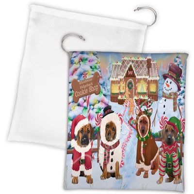 Doggie of the Day Holiday Gingerbread Cookie Rhodesian Ridgeback Dogs Shop Drawstring Laundry or Gift Bag LGB48624