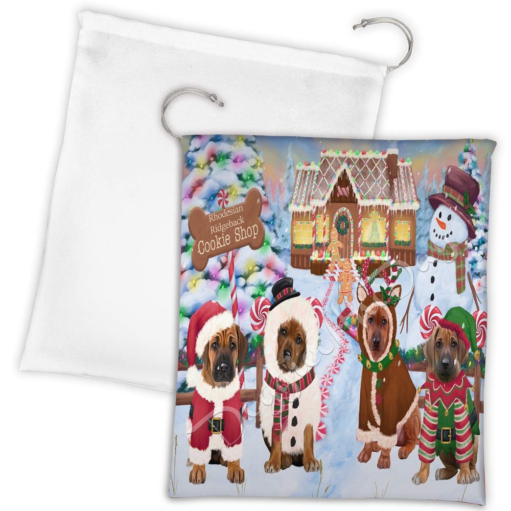 Doggie of the Day Holiday Gingerbread Cookie Rhodesian Ridgeback Dogs Shop Drawstring Laundry or Gift Bag LGB48624